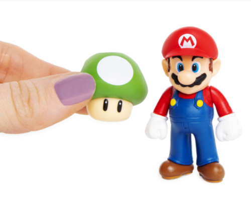 New Super Mario Bros. マリオ フィギュア NEW! Nintendo Super Mario Bros. Action Figure, Mario with 1up