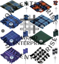 Scottish Traditional Tartan Kilt FLY PLAID  Brooch - Flashes - Kilt pin