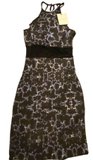 Vintage Foxiedox Womens Bodycon Watercolor Print Knee Length Dress Size XS