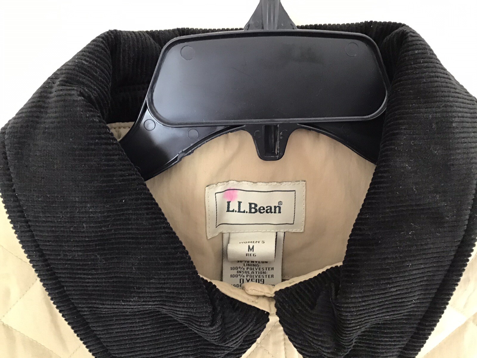 VTG LL Bean Womens Equestrian Vest Quilted Corduroy Snaps Beige Brown