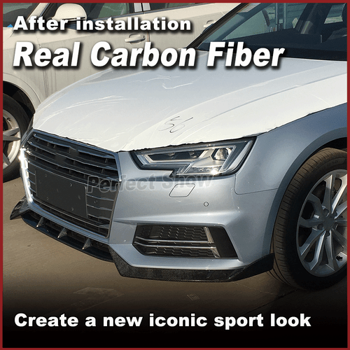 Carbon Spoilerlippe Frontlippe Schwert Für Audi A4 B9 SLINE S4 Limo 16-18 Ansatz - Picture 3 of 13