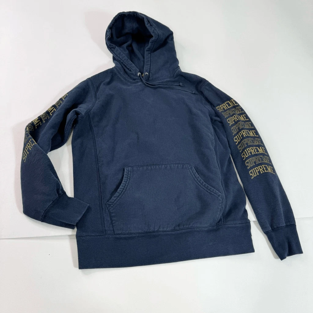 Supreme Arc Hoodie Mens Medium Blue Long Sleeve Drawstrings Pullover Spellout