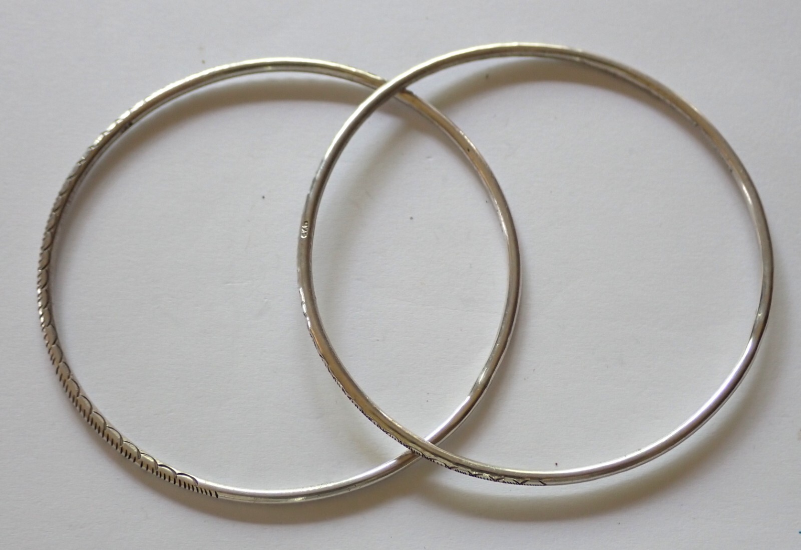 Thai Solid Sterling Silver Bangles Vintage 1990's… - image 3