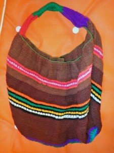 Papua New Guinea hand woven string bag, bilum, vintage