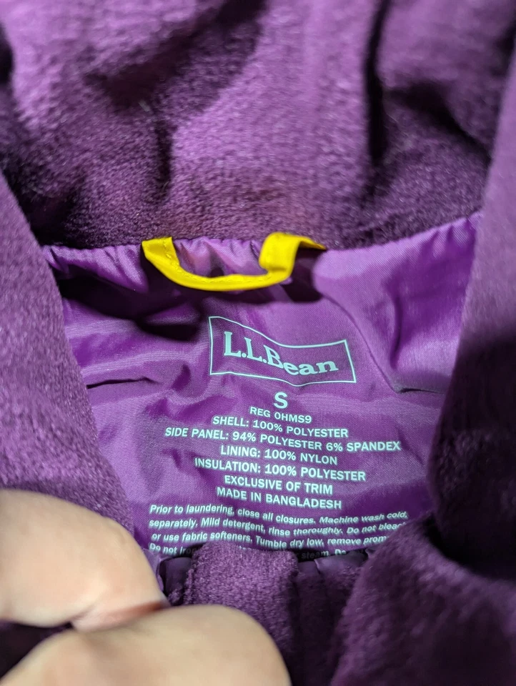 LL Bean Vest Womens Small Purple Quilted Full Zip Puffer Hike Ski OHMS9 - Image 3 of 4