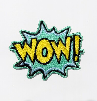 Wow! Gestickter Logo Patch Aufnäher Bügelbild/Aufnähen Kostüm Stolz