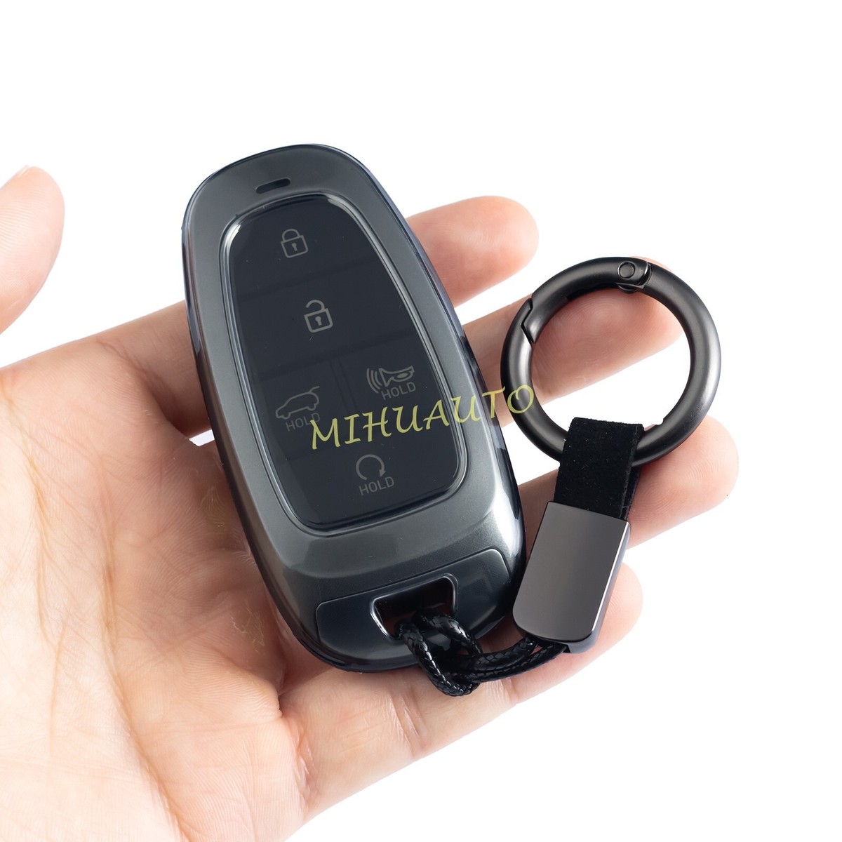 XMSCN Autosleutel Fob Beschermhoes Case Sleutelhanger Ring Compatibel met Hyundai Tucson Sonata Santa Fe Cruz Palisade IONIQ Smart 3-7 Knoppen Zachte TPU Sleutelhoes Shell met Sleutelhanger (Zwart XMSCN Autosleutel Fob Beschermhoes Case Sleutelhanger Ring Compatibel met Hyundai Tucson Sonata Santa Fe Cruz Palisade IONIQ Smart 3-7 Knoppen Zachte TPU Sleutelhoes Shell met Sleutelhanger (Zwart