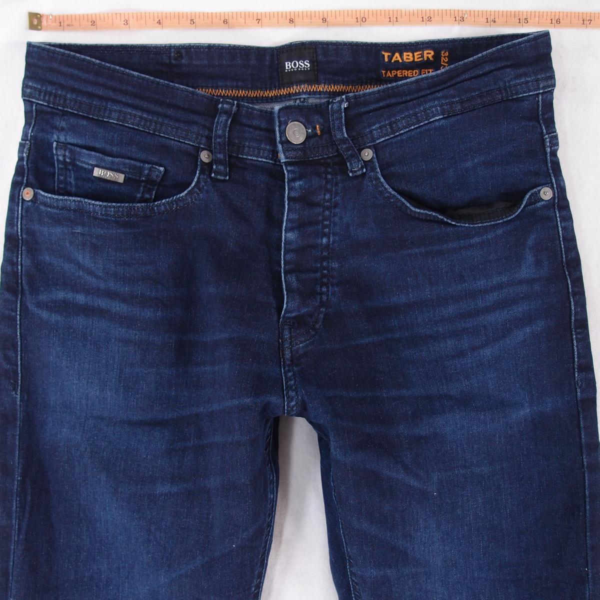 Mens HUGO BOSS TABER FIT Stretch Tapered Blue Jeans W31 W32