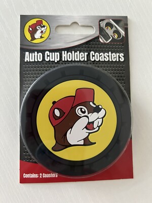 Bucees Car Coasters-2 Pcs New sealed