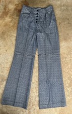 Vintage 1970s High Waisted Bell Bottom Disco Pants All Over Print XS/S GOGO B4