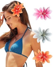 3 PCS Hawaiian Artificial Flower Hair Clips for Women Tropical Hair Clip Set ...