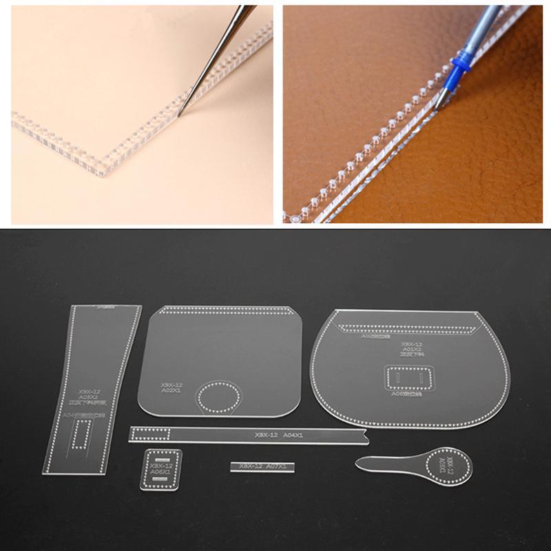 Vintage Shoulder Bag Handbag Pattern Stencil 7pcs Acrylic Leather Tool