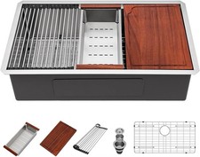 Undermount Kitchen Sink 30 Inch Stainless Steel - Beslend Heavy-Duty 30X19 in 16
