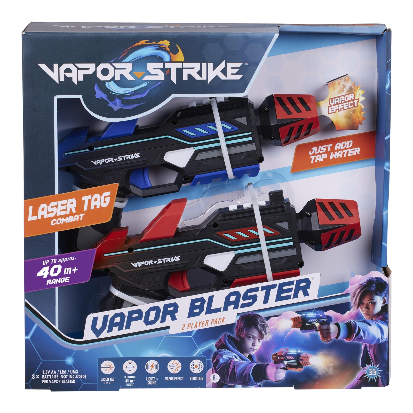 Vapor Strike Vapor Blasters 2 Player Pack, Lights, Sounds & Vapor Effects, Laser