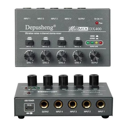Depusheng DX400/600/800 Line Mixer 4/6/8 Channel Low Noise Audio Mixer