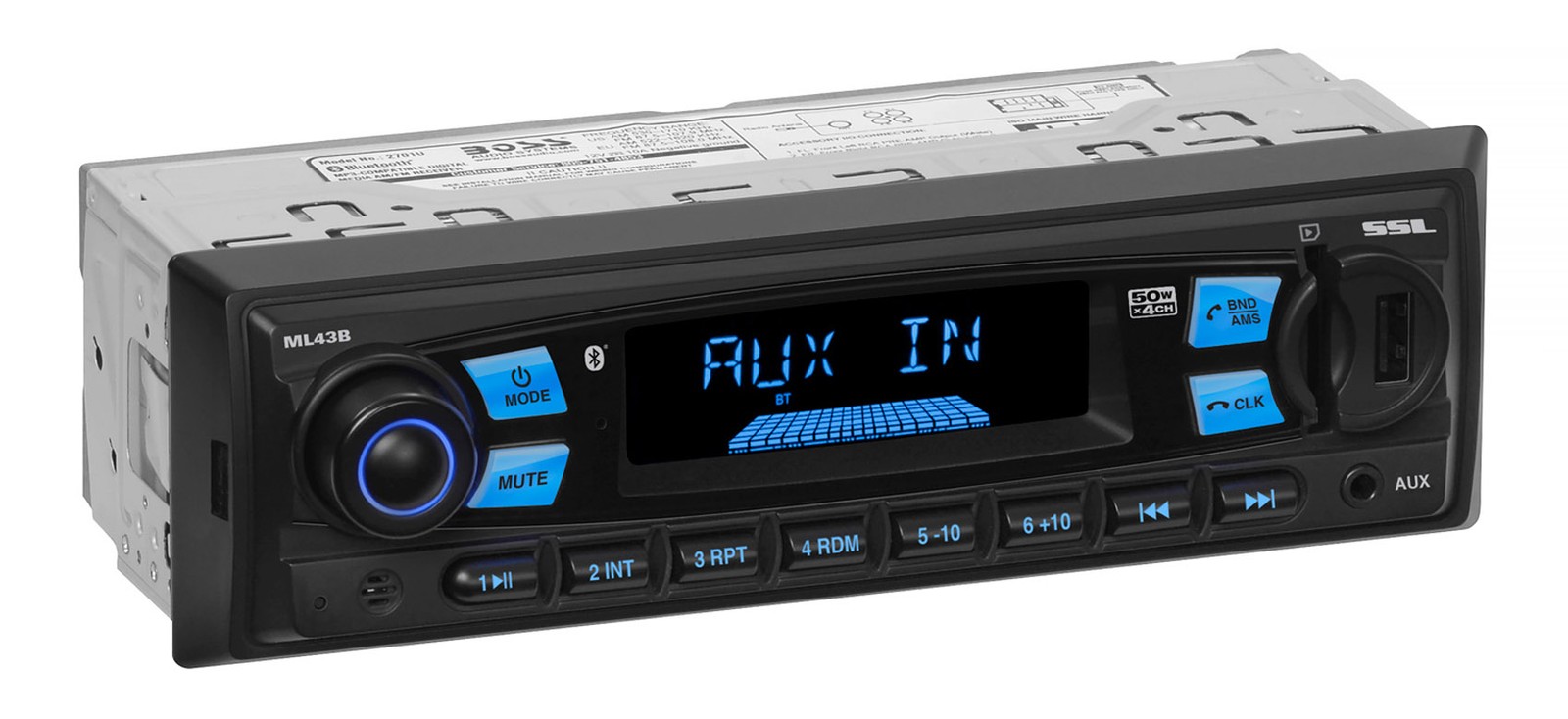 SSL Soundstorm ML43B 1-Din Digital Media Stereo Receiver Bluetooth/AM/FM+Remote