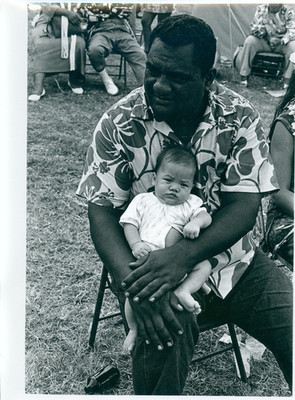 Rare 1970 Photo of Viewed ''Tiny'' Paniani Malaikini Sr. at Hana Music Festival