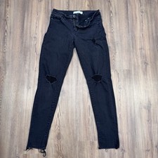 KanCan Jeans Women's Size 3/25 Black High Rise Super Skinny Distressed Stretch