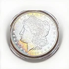 1889 - P Morgan Silver Dollar Rainbow Toned Obverse AU Coin