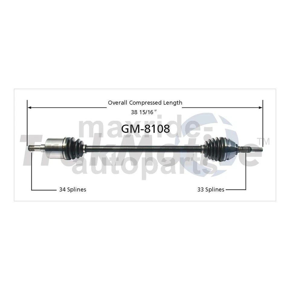 Front Passenger Driver Side CV Axle Joint Fits 1984 1986 1987 1988 Pontiac 6000 - Image 3 of 3