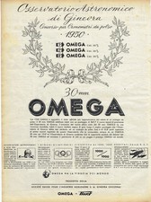 OMEGA  CONCORSO CRONOMETRO DA POLSO ANNO 1951 ANNI 50 PUBBLICITA  28X37 VINTAGE