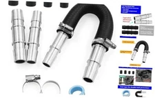 626-001 Upgrade Aluminum Engine Heater Core Bypass Kit with 5/8" 3/4" Hose Fit