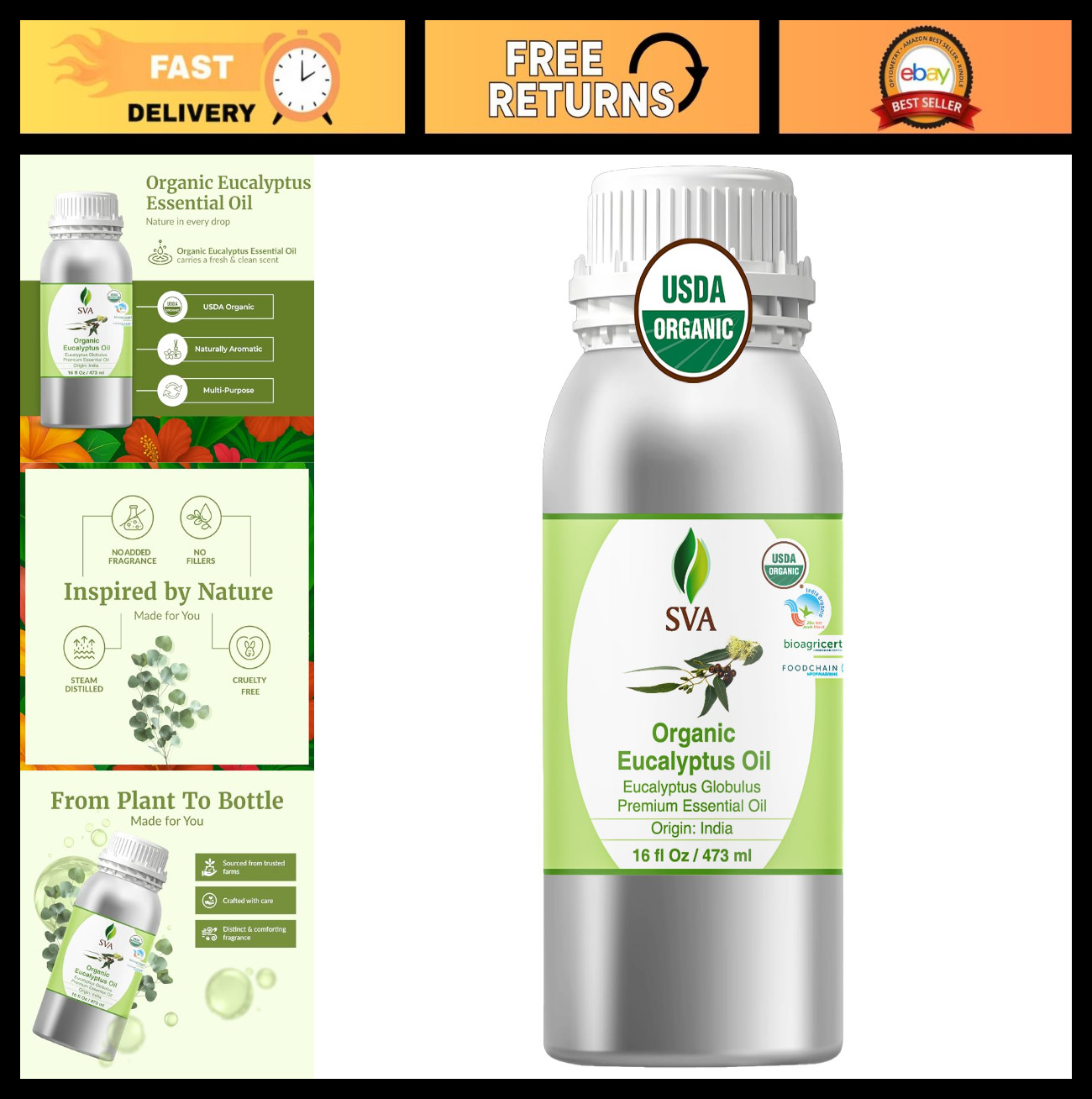 16 Fl Oz - 100% Natural For Aromatherapy, Skin