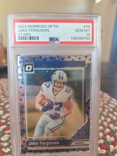 JAKE FERGUSON 2024 DONRUSS OPTIC STARS PRIZM SP DALLAS COWBOYS PSA 10 TIGHT END