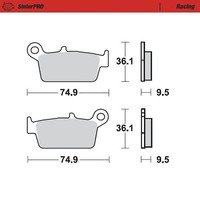 Moto-Master Bremsbelag Sinterpro Racing (FüR: Yamaha YZ 250 CG08C 00-01 Hinten )