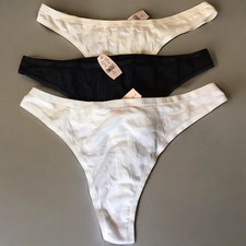 NWT 3 Pair VTG Y2K Victoria's Secret Signature Cotton Low Rise Thong Panty L