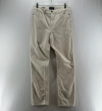 Talbots Straight Corduroy Pants Size 8 Simply Flattering Zip Fly High Rise Cream