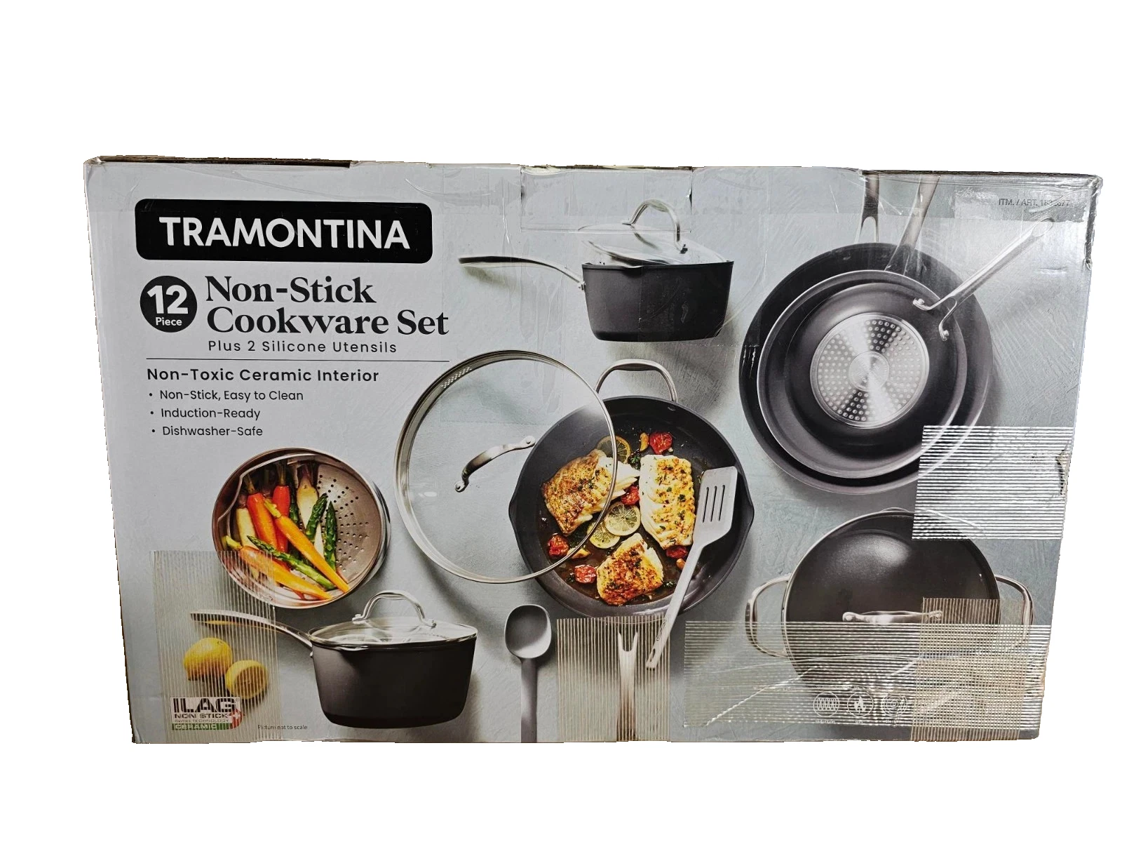 Tramontina 12-Piece Ceramic Non-Stick Pots & Pans Cookware Set w/ Utensils