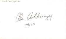 Alan Ashkinazy Signed 3x5 Index Card Cut Autograph Den