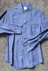 FLAWLESS BROOKS BROTHERS MEN SMALL SHIRT LINEN BUTTON CASUAL BLUE