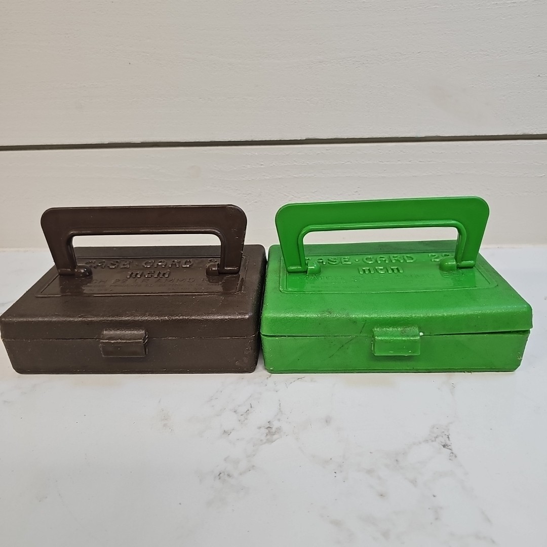 MTM 22 AMMO BOX Lot Of 2 Vtg Plastic Carrying Case Made In USA