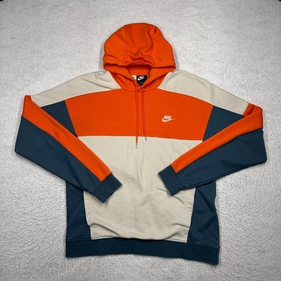 Nike Tech Fleece Full Zip Hoodie Jacket Orange Gray CU4381-837 Men's Size L Tall