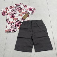 Jake's Shirt Shorts Set Boys 5-6Y Multicolor Tropical Floral 2 Piece Outfit