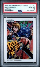 2025 Prizm Rolling Stones Manga #1 Mick Jagger SSP CASE HIT PSA 10 GEM MINT
