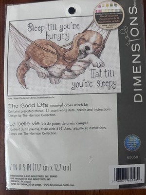 DIMENSIONS Kreuzstich-Set - THE GOOD LIFE Sleep till you're hungry, neu, 65058