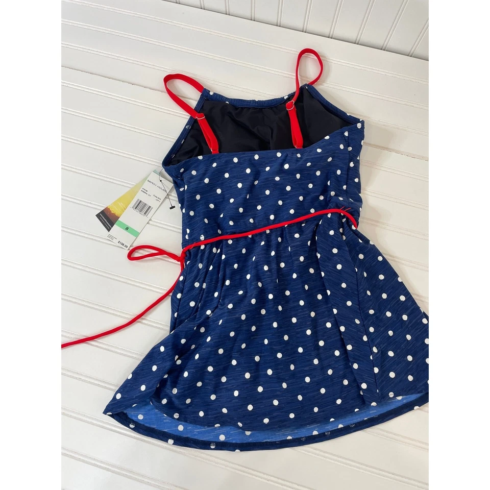 Nuevo con etiquetas Vestido de Baño Beach House Azul Marino Lunares Cinturón Traje de Baño de Una Pieza Talla S Foto 2 de 4
