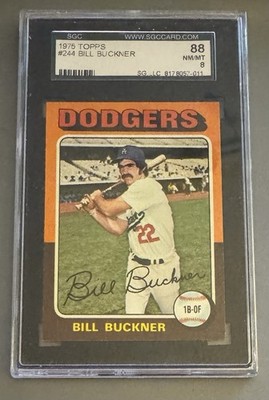 1975 Topps Bill Buckner #244   SGC 8 NM/MT 88   Los Angeles Dodgers - Sharp Card