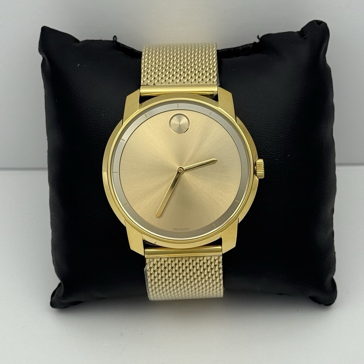 Brand New Movado Bold Men's Gold Stainless Steel Mesh Bracelet