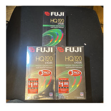 Fuji HQ 120 VHS Blank Tape 6 Hours High Quality Recordable Sleeve 7 tapes total