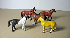 1988 Lot of 5 Horses Vintage Funrise Hard Plastic Figurines 3"-4"
