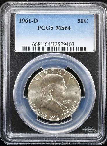 1961-D Benjamin Franklin Half Dollar MS 64#26FEB044