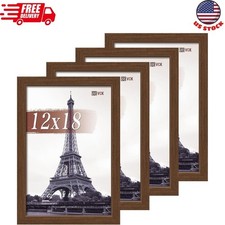12X18 Poster Frame Set of 4 - Brown, Gallery-Quality Wood Picture Frames