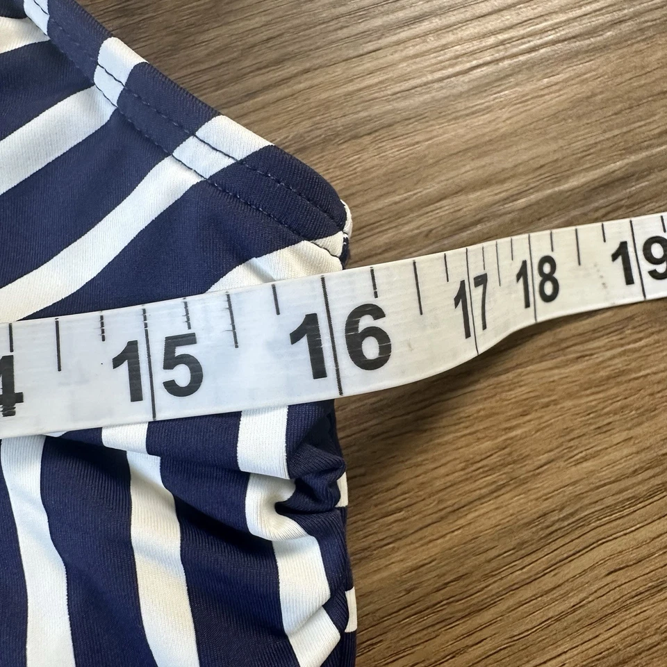 Traje de baño Lands End Tankini Top 10 rayas azul marino sujetador modesto náutico Foto 4 de 4