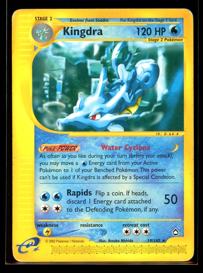 2003 E-Reader- Aquapolis Kingdra #19 Non Holo Rare Pokemon Card