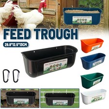 Hanging Trough Chicken Duck Deer Sheep Feeder Poultry Fence Feeding Container