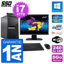 PC Tour Lenovo M83 Ecran 22" Intel i7-4770 RAM 8Go SSD 240Go Windows 10 Wifi